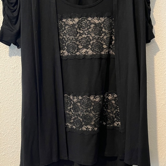 INC International Concepts Black Open Cardigan attached lace Cami
Sz XL - Picture 1 of 8